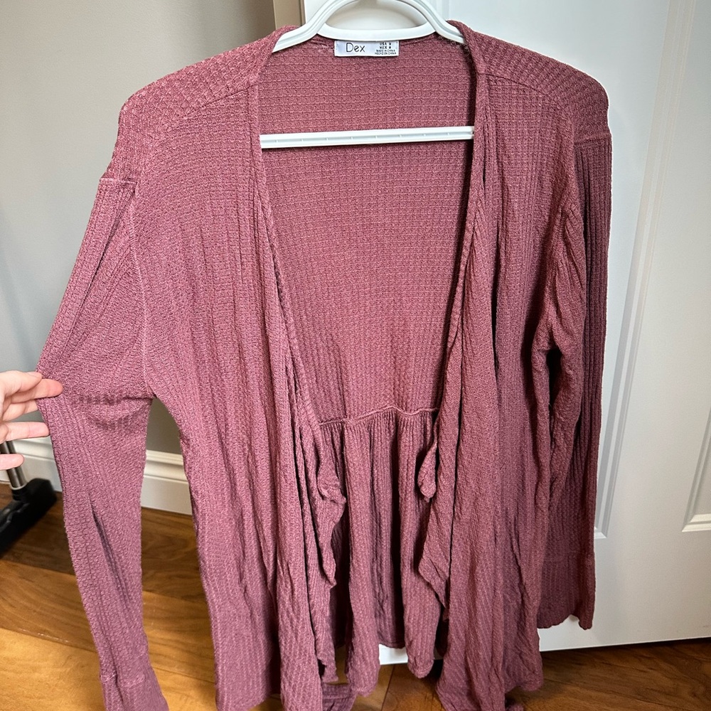 Dex Women's Super Soft Mauve Waffle  Sweater